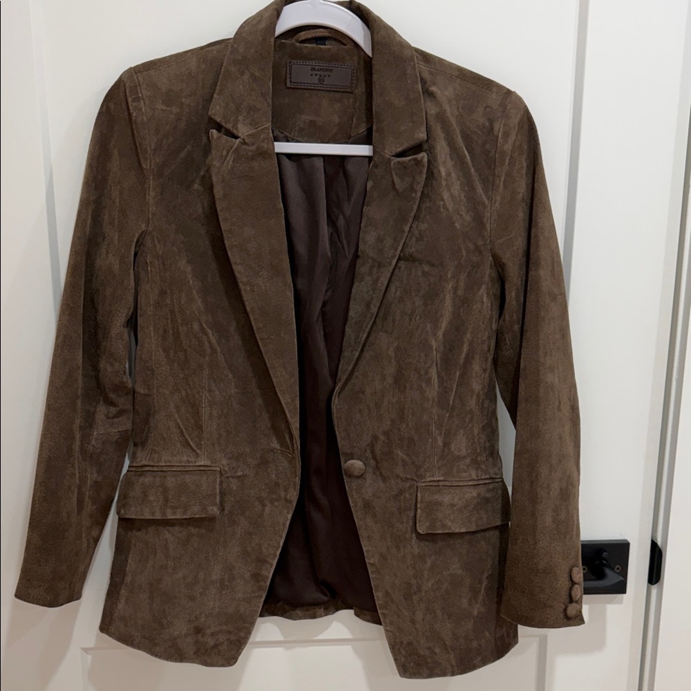 Brown Suede Blazer Jacket